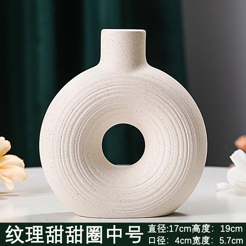 Nordic Art Ceramic Vase Creative Hydroponic Dried Flower Plug Vase Simple White Crafts and Ornaments Desktop Pot Home Decoration