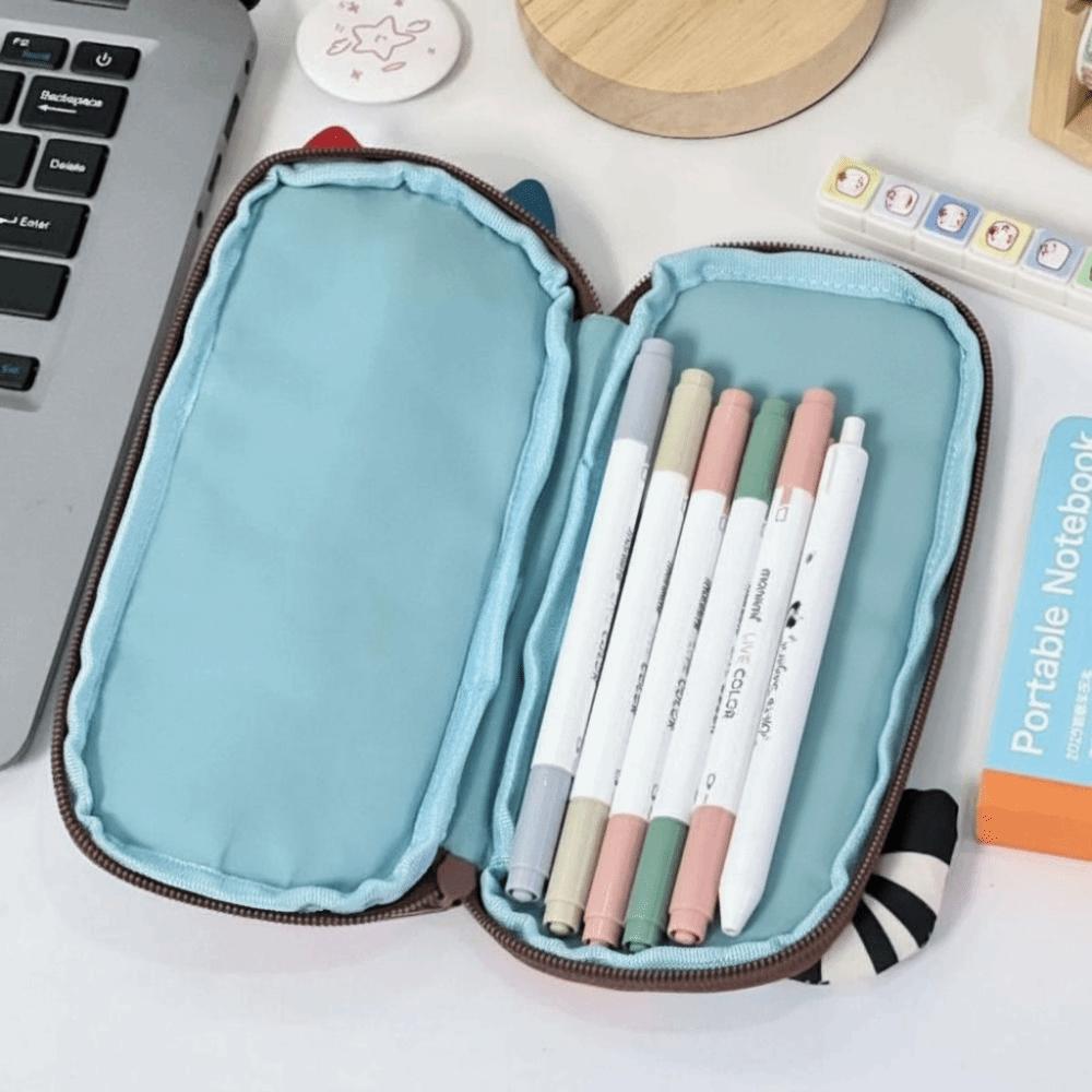 Patchwork Cartoon Pen Bag Japanese Style Stationery Storage Bag Fashion Cat Pencil Case  Office