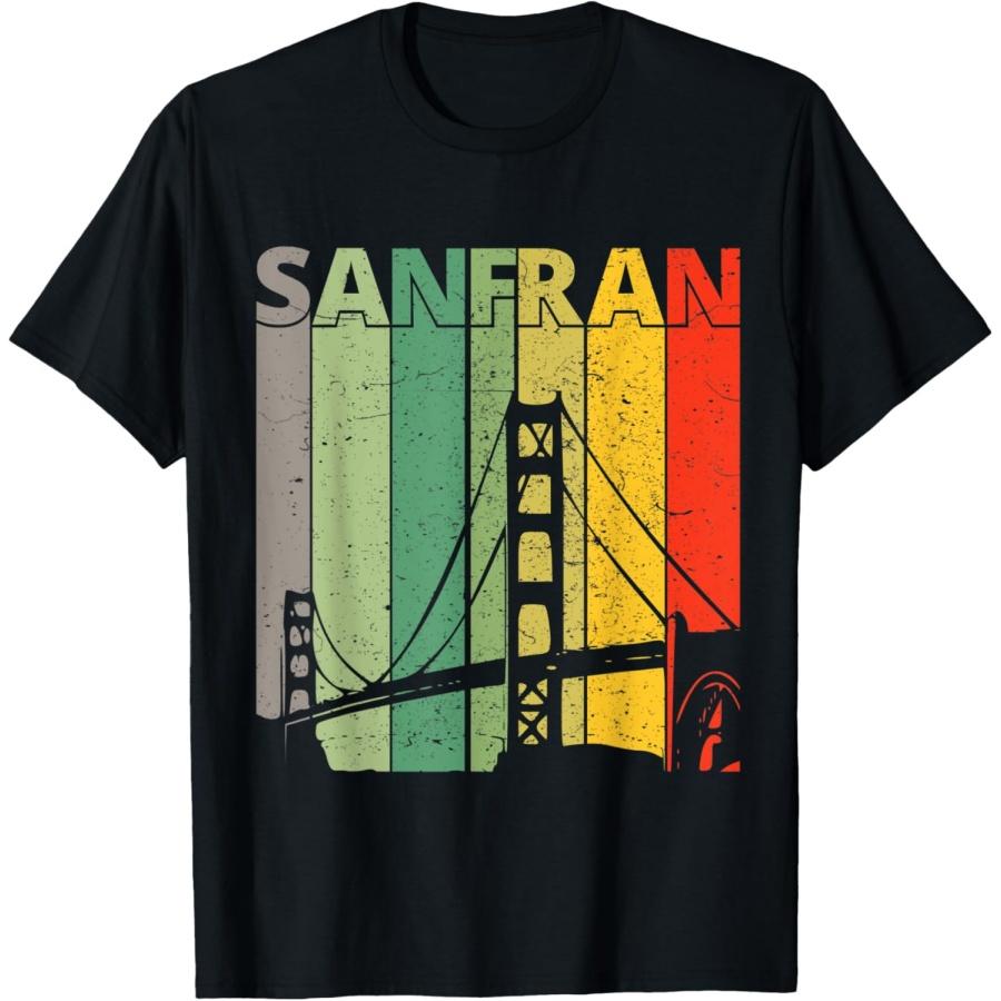 Golden Gate Bridge Shirt _ Vintage San Francisco Golden Gate T-Shirt XXXXXL чёрный