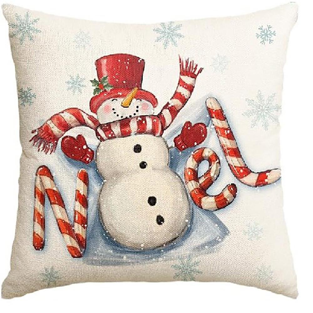 Christmas Themed Pillow Covers: Snowman, Let it Snow, Merry Christmas, Santa Skiing Sofa bed cushion cover,home decoration