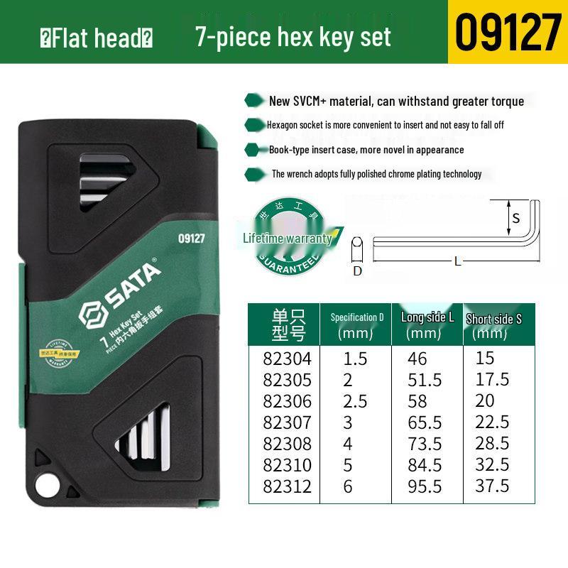 SATA Hex Key Set: Manual Six-Sided Screwdriver Tools