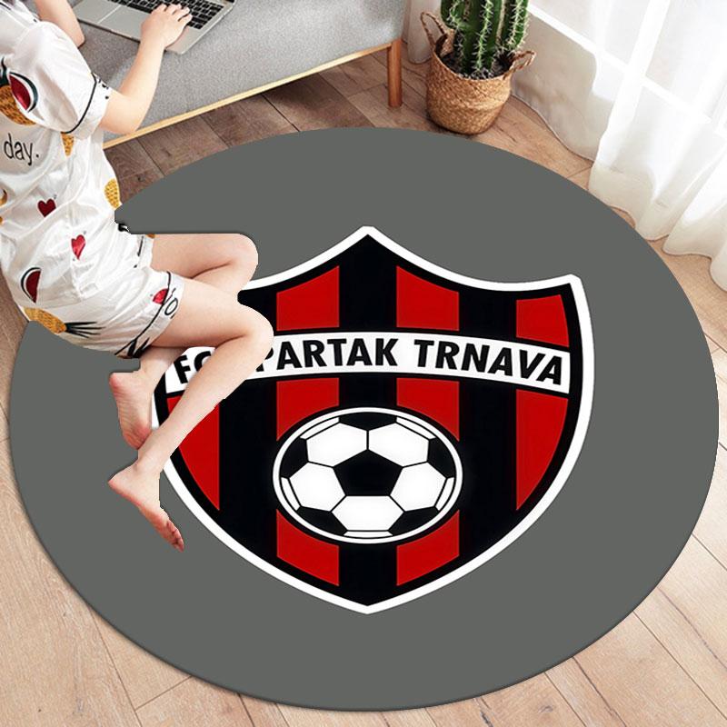 FC Spartak Trnava Round Area Rug,Carpet Rug for Living Room Bedroom Sofa Playroom Decor,Non-slip Floor Mat