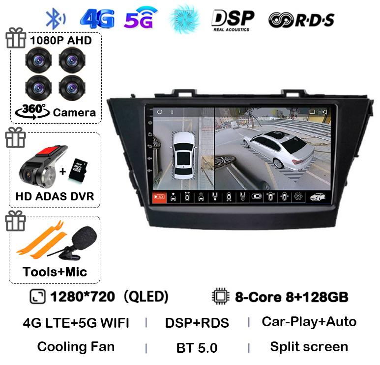 Android 14 Carplay For Toyota Prius Plus V Alpha 2012 2013 2014 2015 2016 2017 LHD/RHD Car Radio Multimedia Player Stereo GPS BT