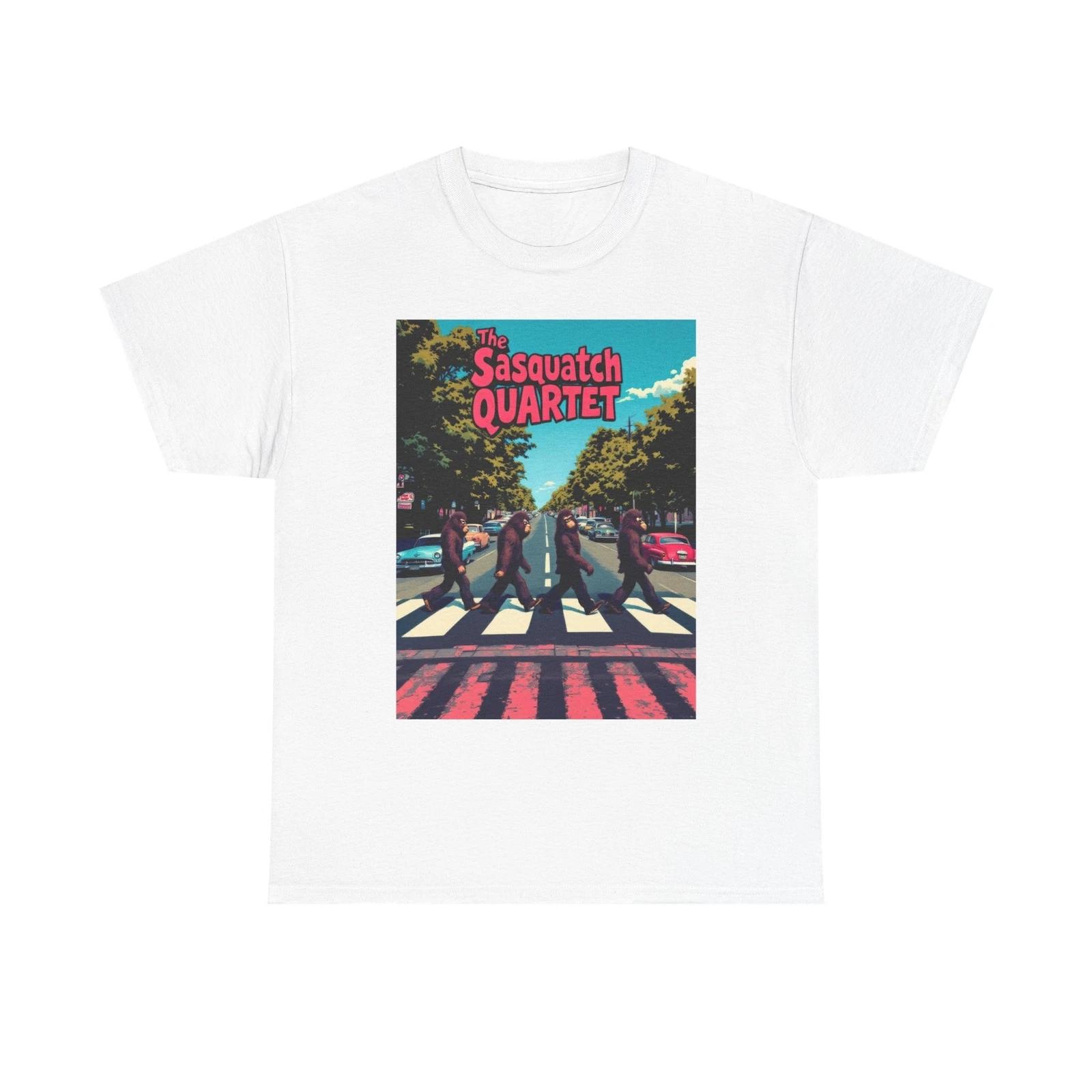 The Sasquatch Quartet T-Shirt Funny Bigfoot Abbey Road Parody Beatles-Inspired 4XL