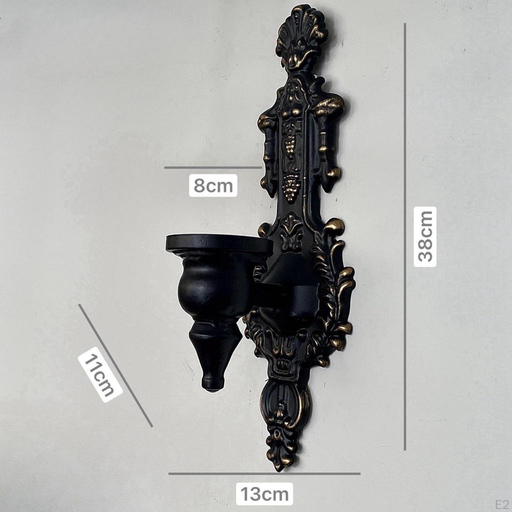 2 Pieces Candle Holder Candlestick Decorative Wall Mounted Metal Ornament for Home Fireplace Living