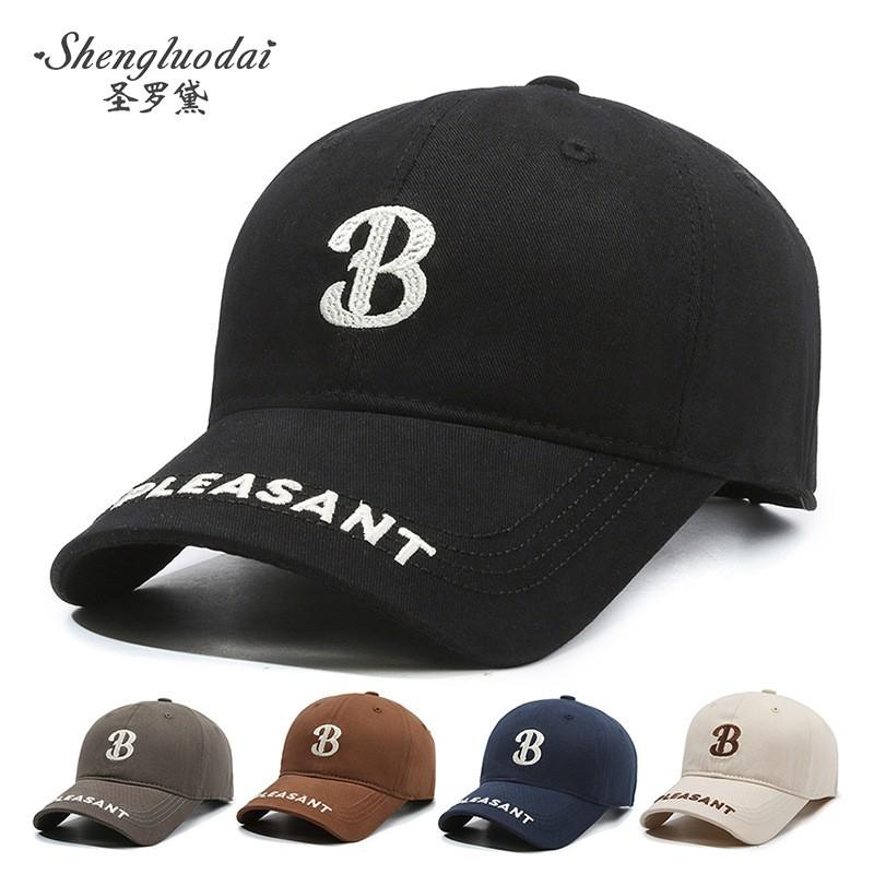 Unisex Baseball Cap With Embroidered Letter B Adjustable Sun Hat Outdoor Sports Leisure