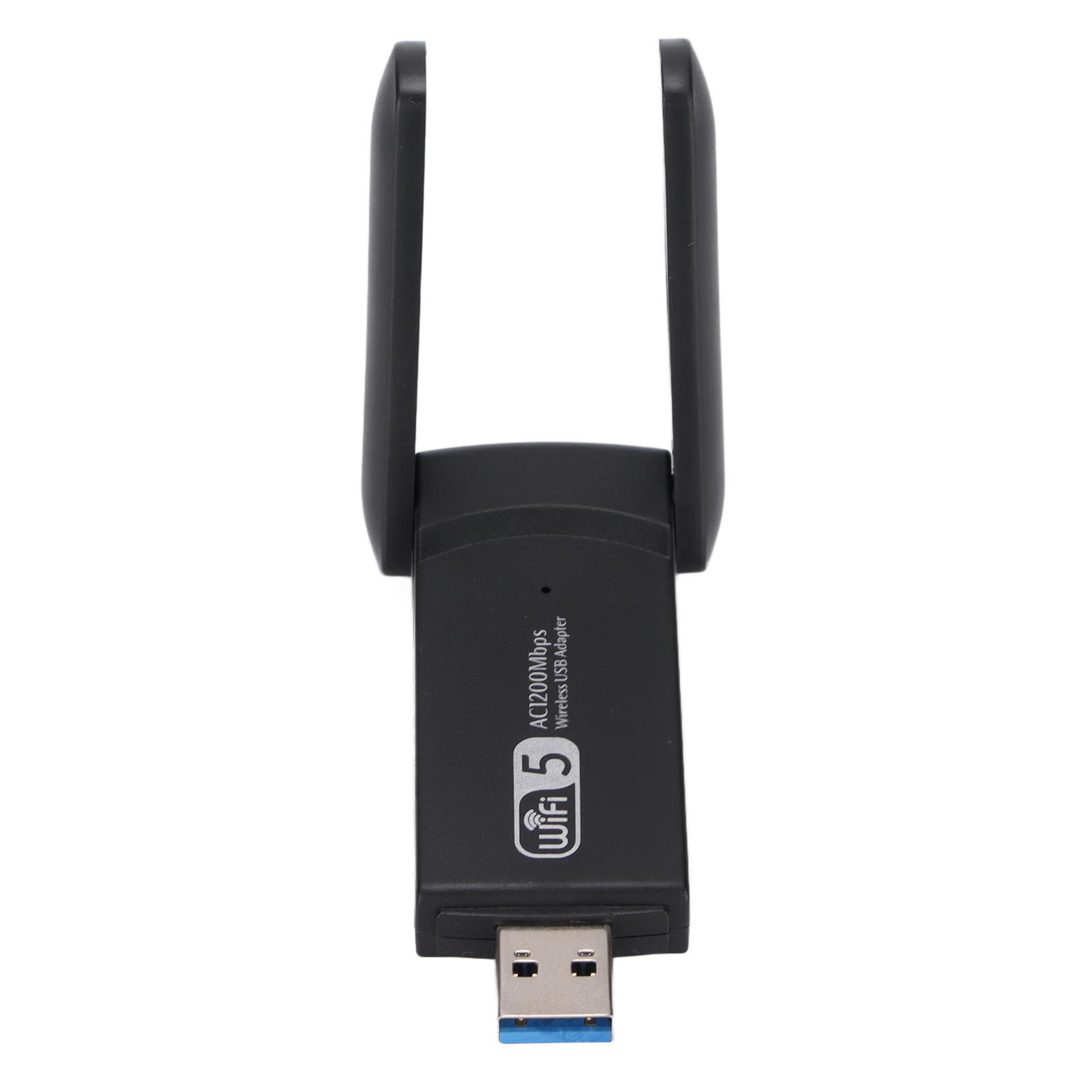 

Dual Band USB Adapter 1200M 2.4G+5G Dual Band Gigabit Network Card for Laptop Desktop