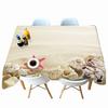 Thicken Cotton Tablecloth Beautiful Beach View Conch Shell Pattern Rectangular Round Table Cloth For Wedding Picnic Party