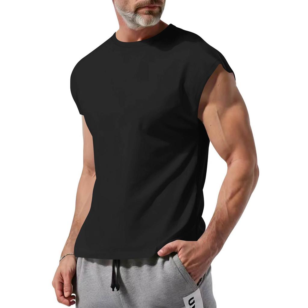 T-shirt Senza Maniche Uomo Vestibilità Muscolare Casual Larga Leggero Canottiera Palestra Allenamento Estate Gilet Fitness