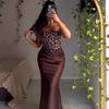 European and American Summer Pure Desire Style Leopard Print French Tube Top Dress, Sexy Off-the-shoulder Temperament, Waist and Thin Buttocks