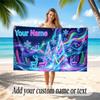 Winter Theme Quick Dry Beach Towel Custom Name Text Print Large Sand Resistant Towel Beach Vacation