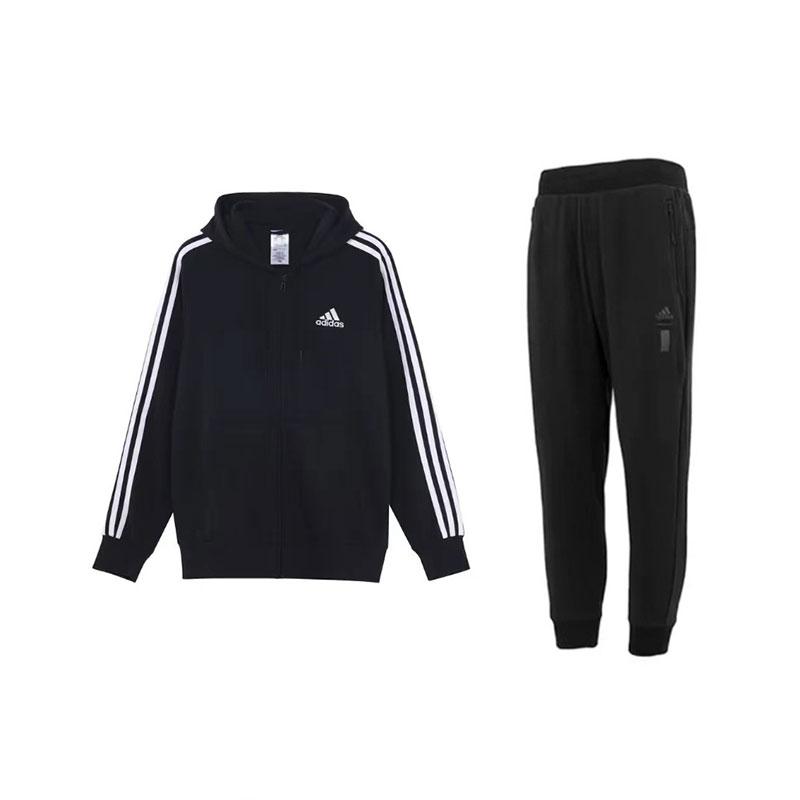 

Adidas Hooded Loose Fit Jacket And Cuffed Long Pants Casual Sports Set Men sets GK9032+IA8187 S