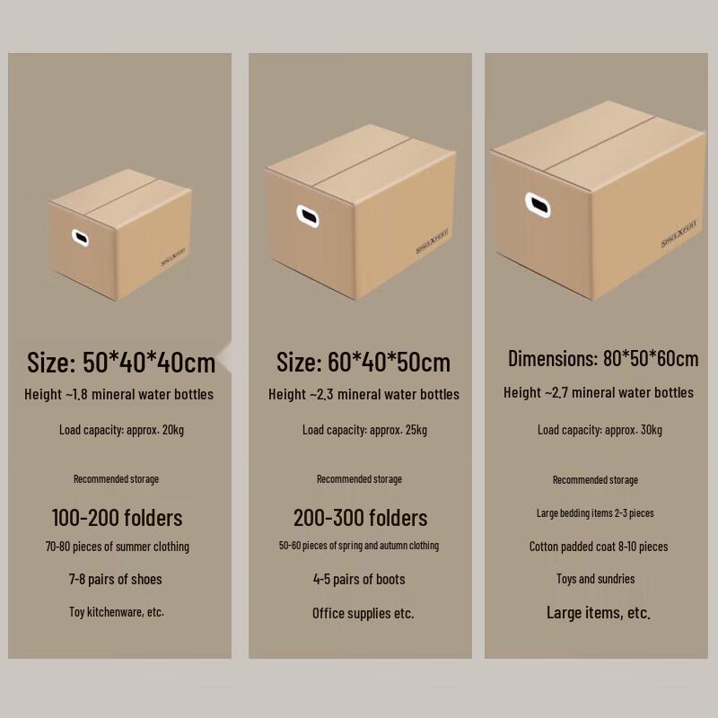 SPACEXPERT Outdoor Picnic Moving Cardboard Storage Box with Handles