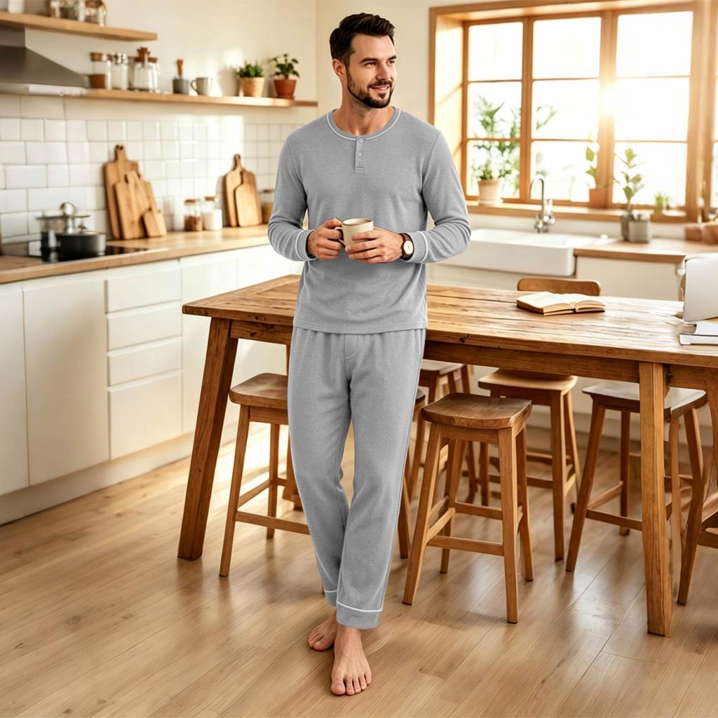 Men's Loose Fit Pajama Set Casual Comfortable Sleepwear for Home Lounging