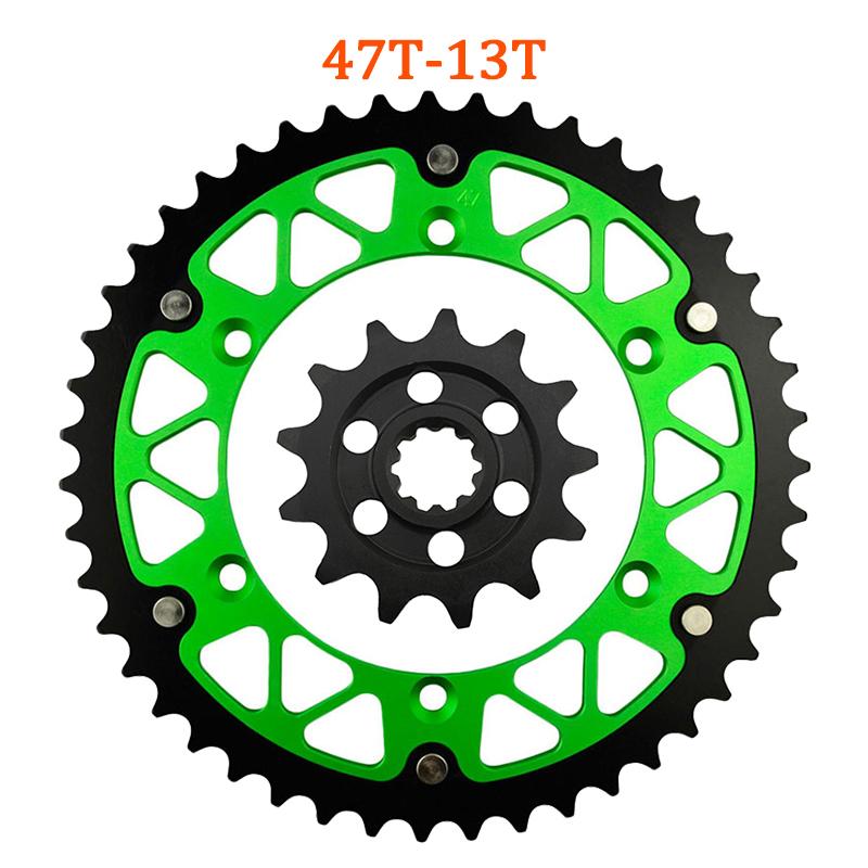 Motorcycle 45T-52T 13T Front & Rear Sprocket For KAWASAKI 250 KX250F KX250E KX250 KX 250 F E Enduro 2004-200