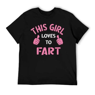 Bekväm T-shirt i 100% bomull – Vintage Rolig 'Den här tjejen älskar att fisa' Uttryck Tröja