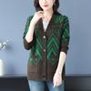 Autumn new knitted cardigan women's new loose autumn top large size V-neck sweater jacket