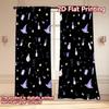 Set Of 2 Flat Printing Curtains Without Rod Halloween Magic Elements April Fools Is Day Festival Fashion Prints Light Curtain Polyester