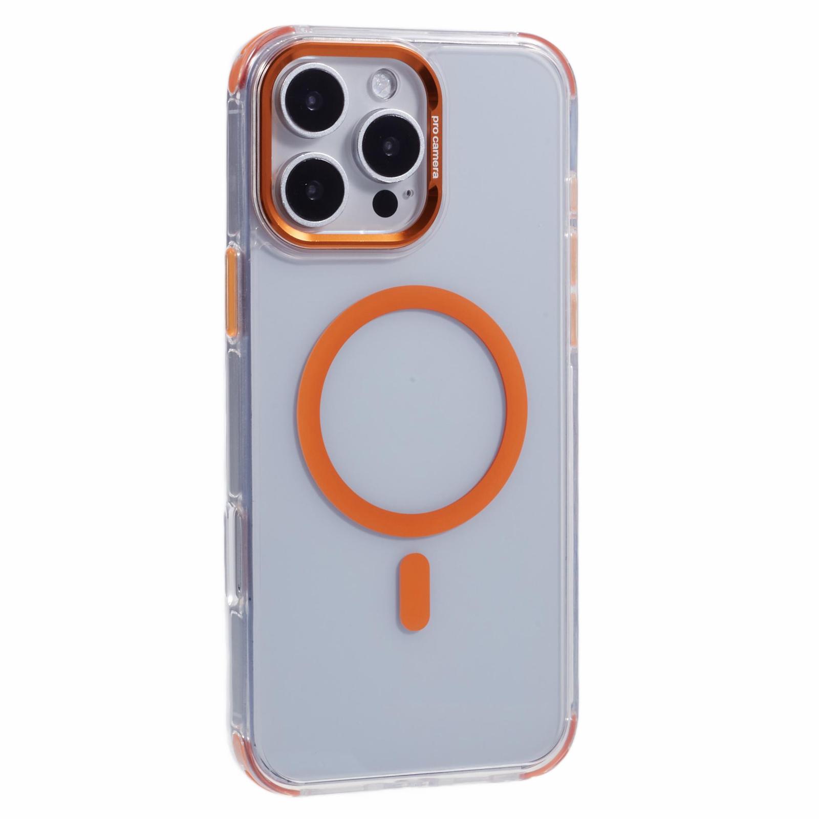 

For iPhone 16 Pro Max Clear Case Compatible with MagSafe Four Corners Anti-Drop PC+TPU Phone Cover E