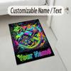 Dinosaur Theme Crystal Velvet Rug Personalized Custom Name Text Soft Floor Mat Home Decor