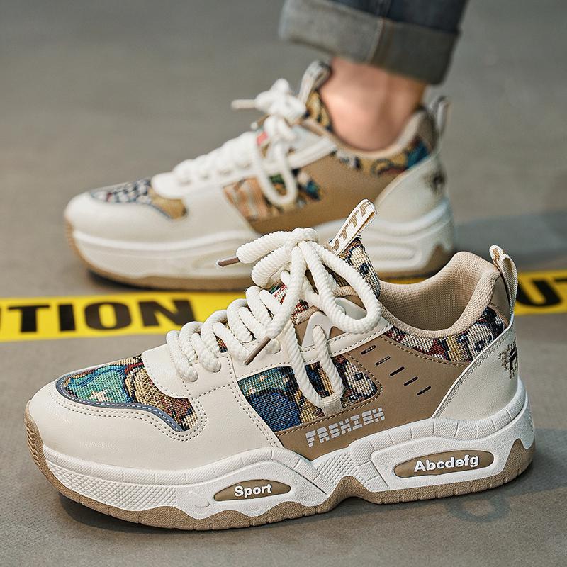 

Мужская обувь осень и зима дышащая 2025 новая универсальная повседневная обувь для скейтборда ученик старшей школы трендовый бренд продвинутое чувство платформа спортивная обувь 44