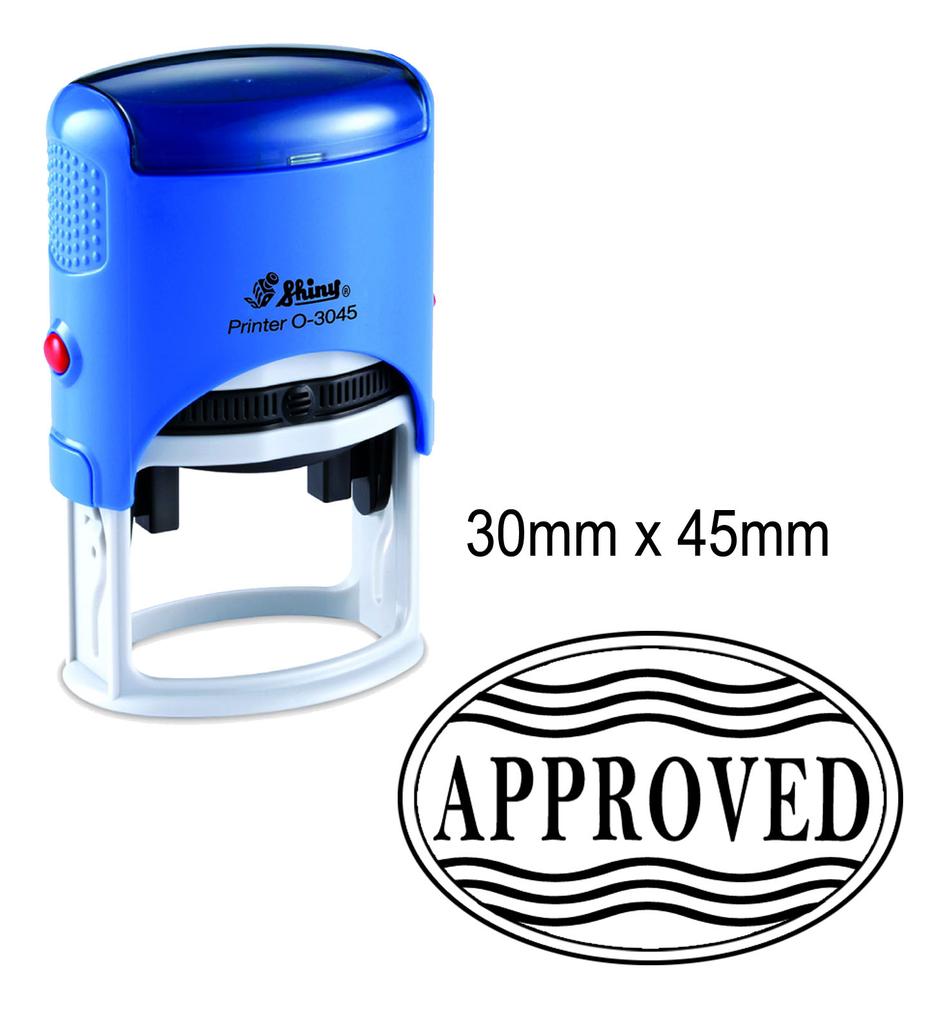 APPROVED Shiny Self Inking Oval Rubber Stamp Office Stationary 30mm x 45mm