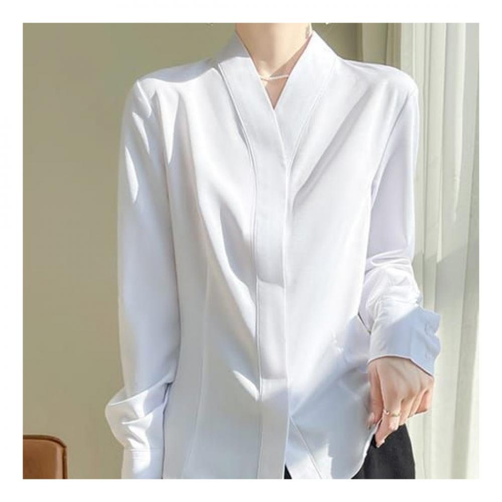 NaVaVa Women Solid V Neck Long sleeVe Blouse Nb1993
