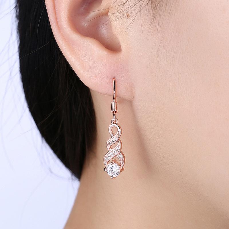 925 Sterling Silver  Moissanite Dangle Drop Earrings  For Women Pass Diamond Tester Bride Wedding  Earrings Fine Jewelry Gift