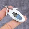 Natural Blue Lace Agate, Topaz Gemstone 925 Sterling Silver Pendant 2.25" i2j77