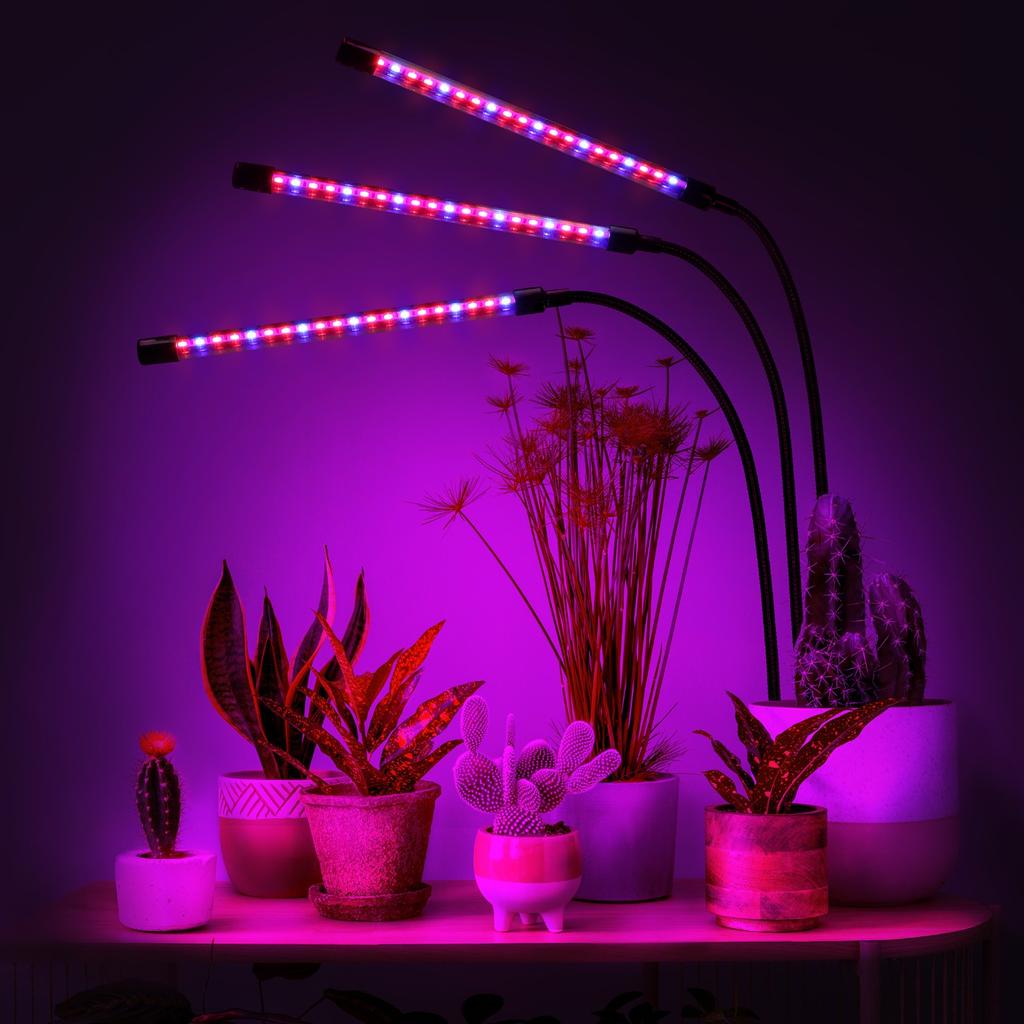 Led Plant Growth Lamp 60 Diodes Timer 24 W Home Plant Cultivation With Mains Adapter