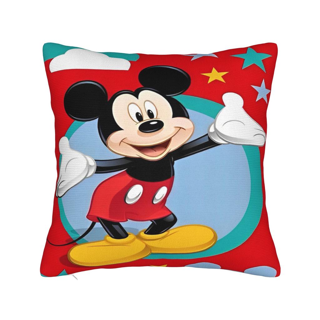 Mickey and Minnie Mouse Pillowcase Polyester Cushion Cover Gift Cute Cartoon Throw Pillow Case Cover Seater Zippered 45*45cm