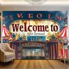 1 Standard-sized, large-scale circus festival background.Welcome to the circus festival banner background photo background board