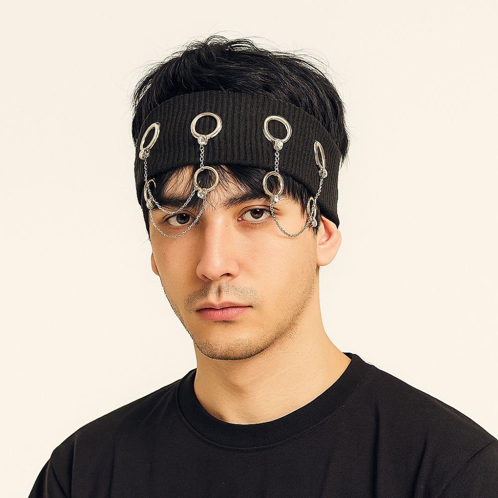 Hollow Out Flower Elastic Headband Hibiscus Rhinestone Chain Headscarf  Girls