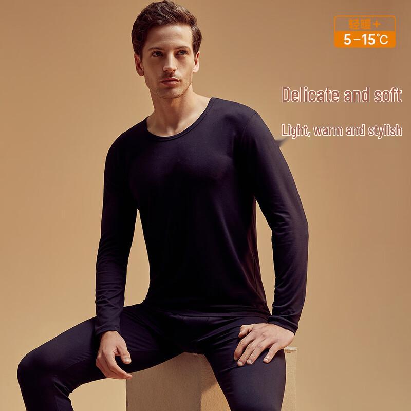 Dingguagua 95% Cotton Round Neck Thin Thermal Underwear Set for Couples