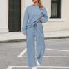 Women's Sports Suit: Solid Color Pullover, Drawstring Straight-leg Sweatpants, Women's Two-piece Casual Suit