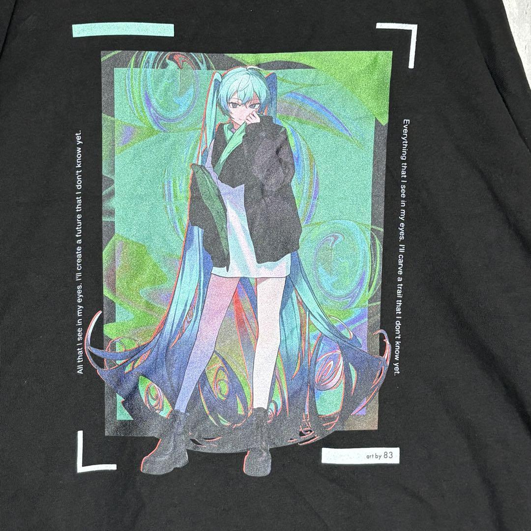 

[USED] Hatsune Miku GAZE Collaboration Long Sleeve T-Shirt, Black, Anime