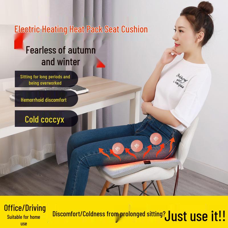 Electric Infrared Heating Seat Cushion with Adjustable Temperature for Office Chair