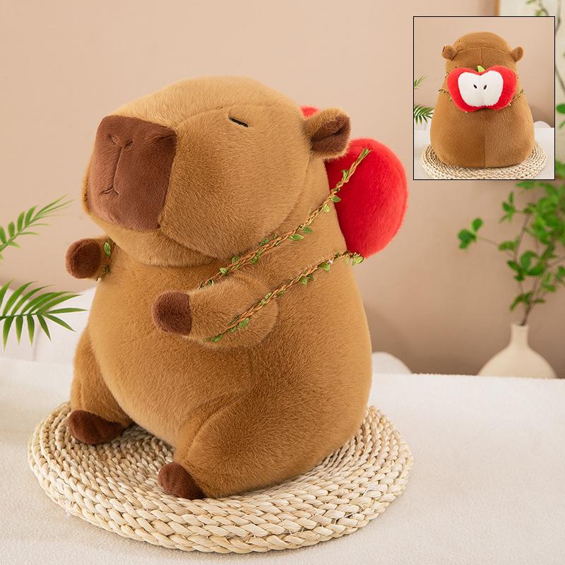 Avocado Backpack Capybara Plush Toy Doll Machine Doll Stall Gift Apple Doll Dragon Fruit Card