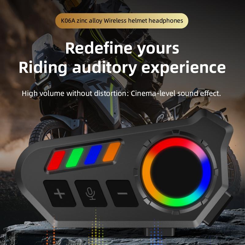 2-in-1 microphone Motorcycle Helmet Bluetooth Headset - Bluetooth 6.0, IP65 Water Resistance, Voice Control Supported, 20-Hour Battery Life