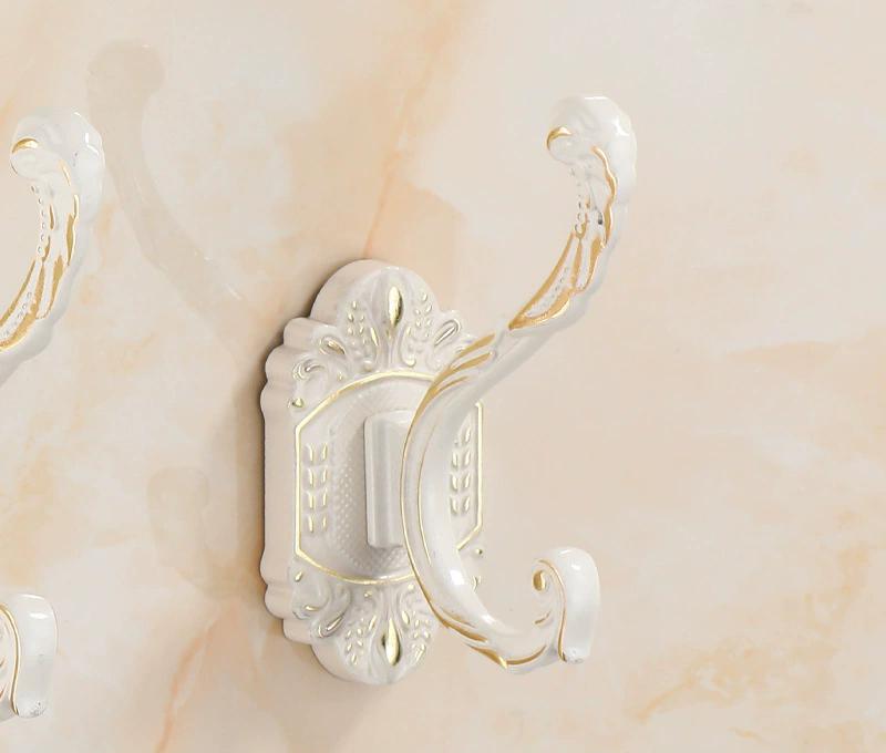 Tuqiu Antique Carved Bathroom Robe Hook Wall Hooks Aluminum Kitchen Towel Hook Black Key Hat Bag Hanger Holder Clothes Hook