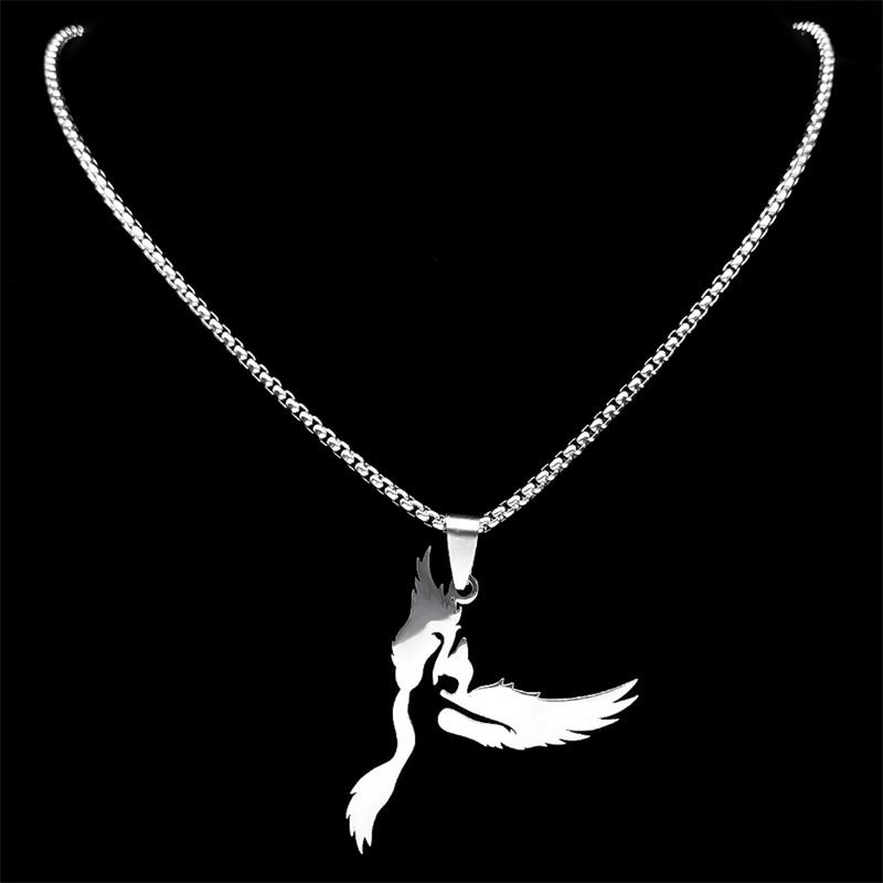 Ballerina Ballet Dancer Dancing Girl Necklace for Women Men Stainless Steel Dove of Peace Bird Shape Chain Jewelry NZZZ520S01