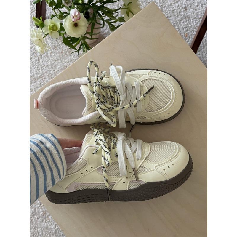 Pink double mesh shoes female ugly cute spring and summer new niche low-top versatile sports little white shoes