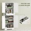 Tall Bathroom Cabinet, Freestanding Bathroom Storage Cabinet with Drawer, Shelves and Doors, 60 x 30 x 160 cm, White