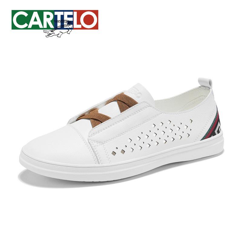 Men's Summer Breathable Casual Slip-on Shoes: Trendy Korean Style Leather Board Shoes