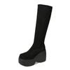 Shoes for Women 2024 Hot Sale Slip-on Women's Boots Fashion Solid Modern Boots Women New Plus Size Round Toe Knee-High Boots