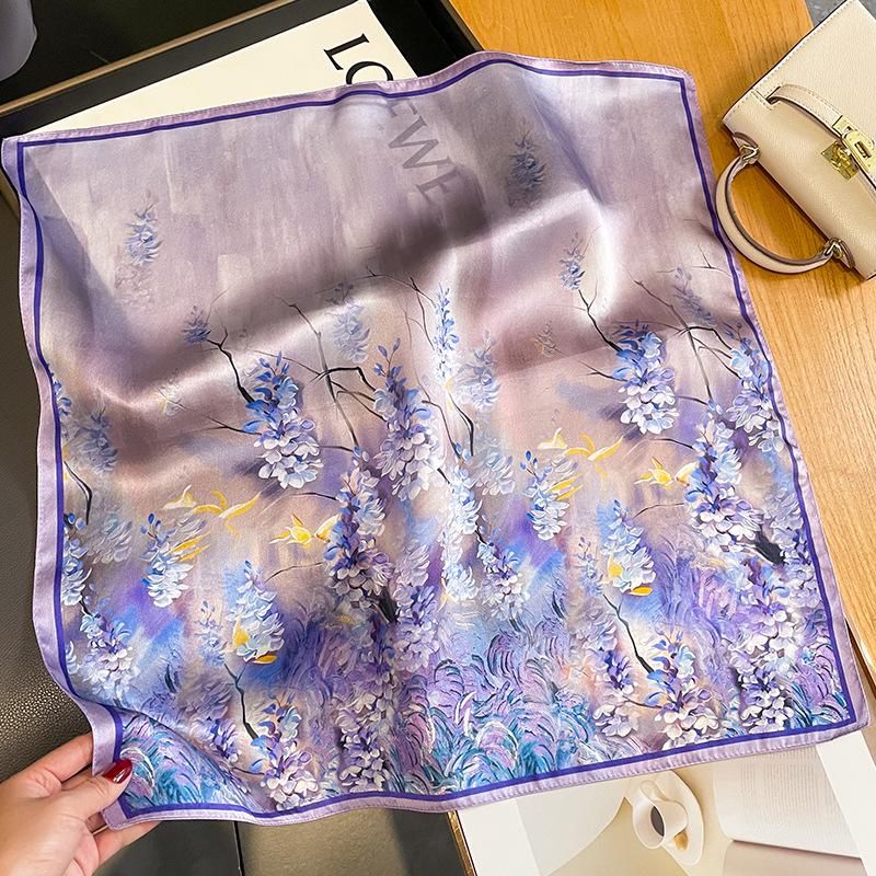 53 * 53cm Mulberry Silk Small Square Scarf Multifunctional Professional Fashion Decoration Silk Scarf For Spring And Autumn Warmth Shawl