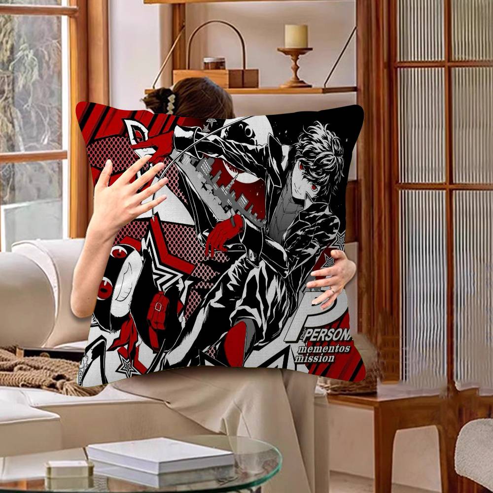 P-Persona 5 Pillow Cover For Bedroom Room And Living Room Sofa Decorative Cushion Cover