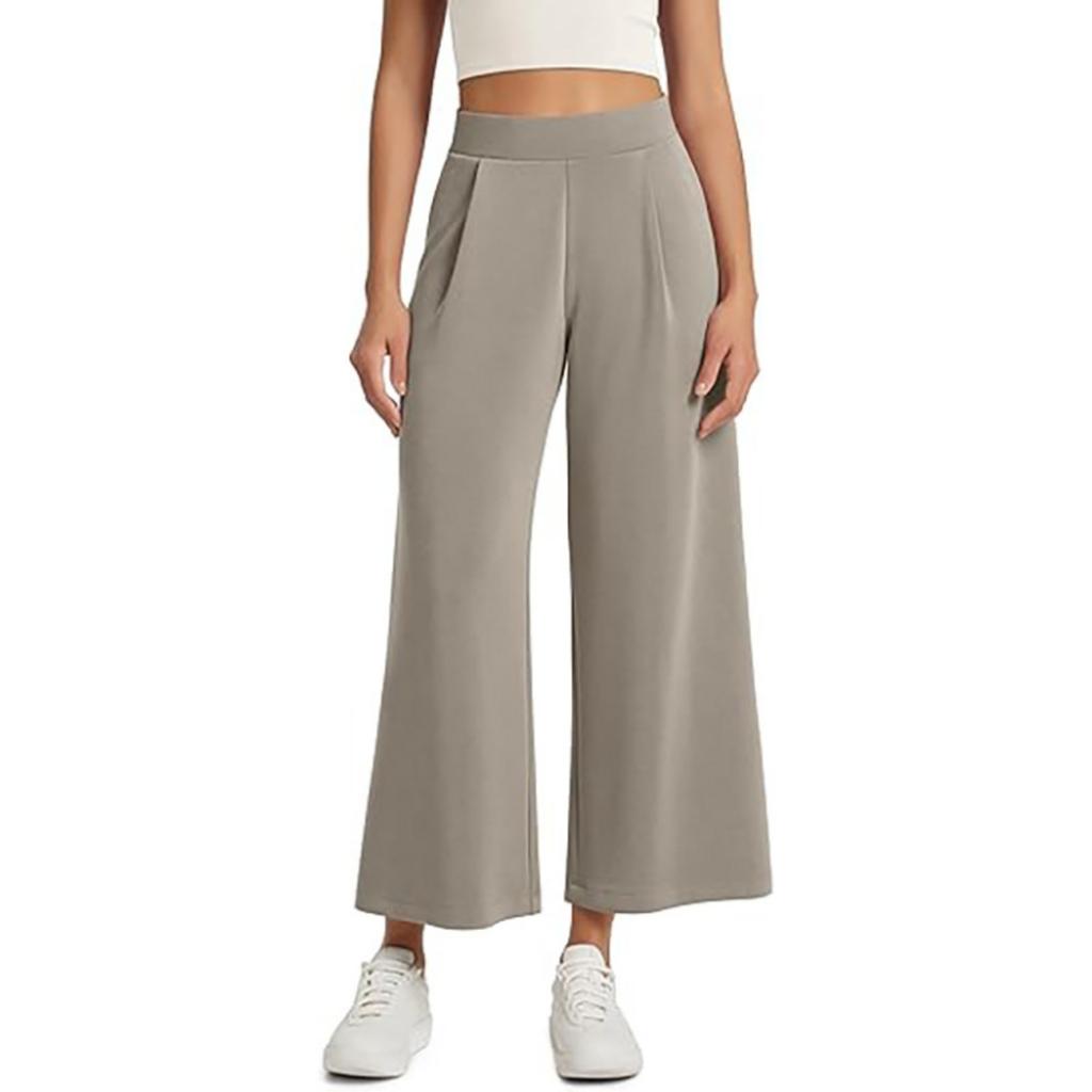 Women High Waist Wide Leg Cropped Pants Casual Loose Fit Trousers with Pockets Suitable for Everyday Wear