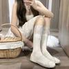 Female Spring and Summer Ribbon Bow Lace Lace Ballet Wind Drum Pile Socks