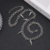 Men Punk Style Rivet Tassel Necklace Hip Hop Women Fashion Geometric Titanium Steel Chain Necklace